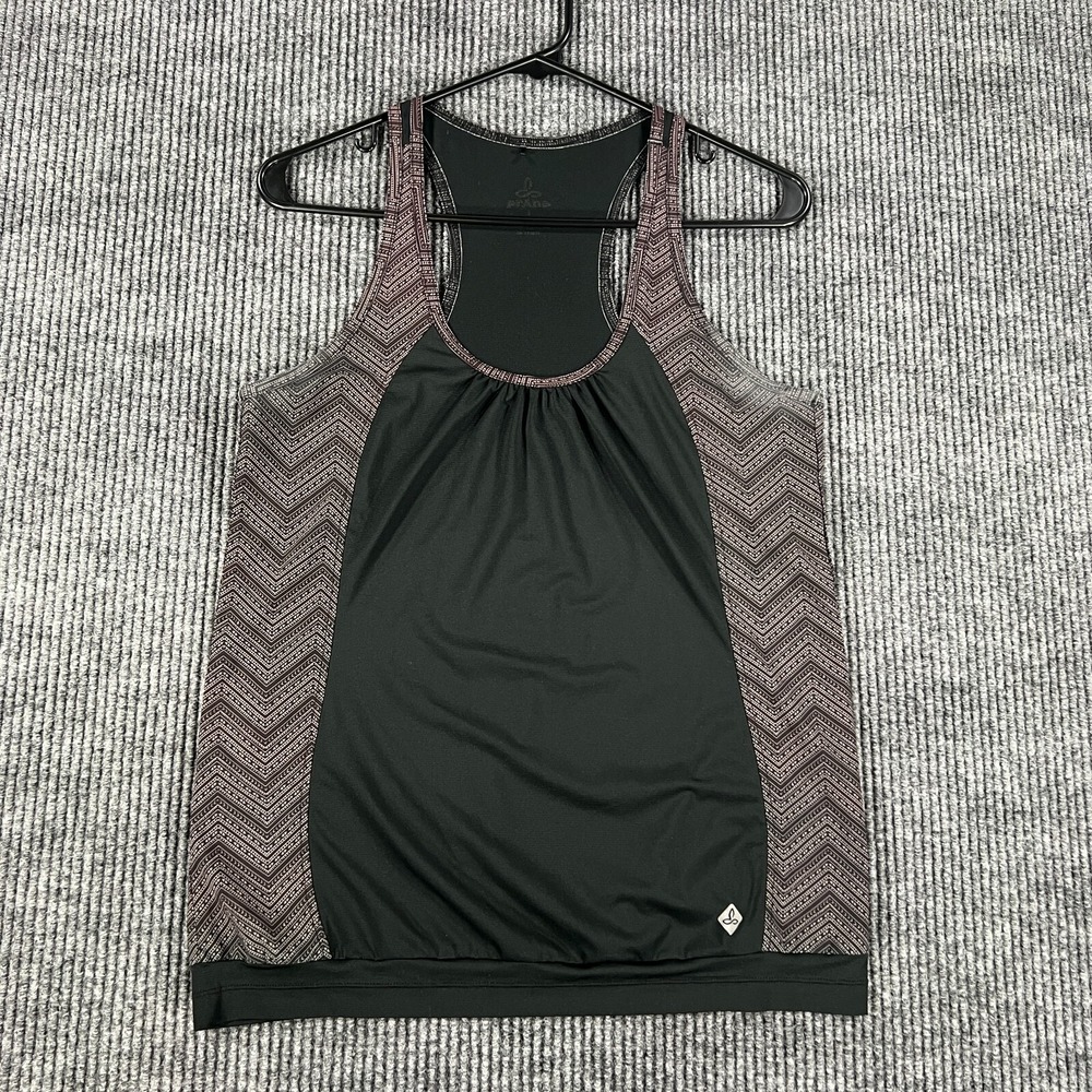 Prana Tank Top Shirt Womens Small Black Sleeveless Active Casual Lightweight Gym